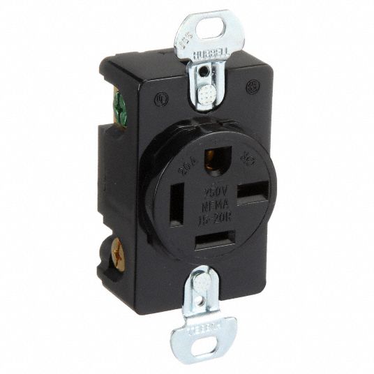 HUBBELL, Single, 15-20R, Receptacle - 5C793