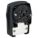 ANGLE STRAIGHT BLADE PLUG, 15-60P, 60 A, 250V AC, BLACK, 3 POLES, SCREW TERMINALS