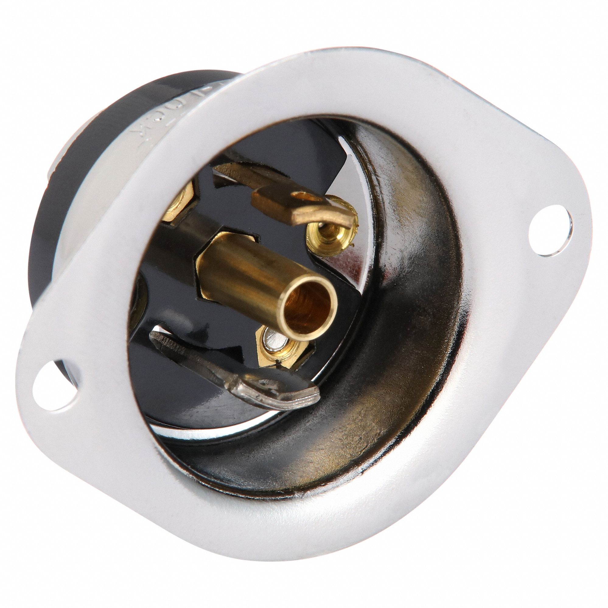 MIDGET LOCKING FLANGED INLET, ML2-15P, 15 A, 125V AC, 2 POLES, SCREW TERMINALS