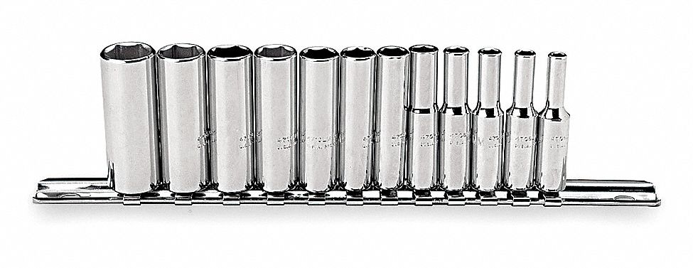 SET SOCKET 1/4 DR 12 PC METR