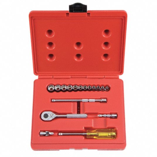 PROTO, 1/4 in Drive, 17 Piece, Socket Wrench Set - 5C854|J47204