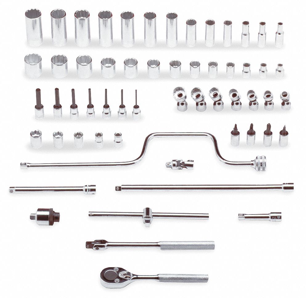 SOCKET SET 12PT 3/8DR 58PC