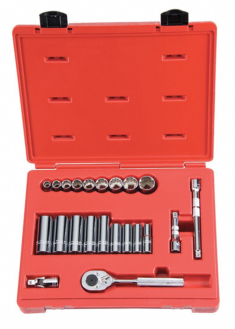 PROTO, 3/8 in Drive Size, 22 Pieces, Socket Wrench Set - 5C875|J52136 ...