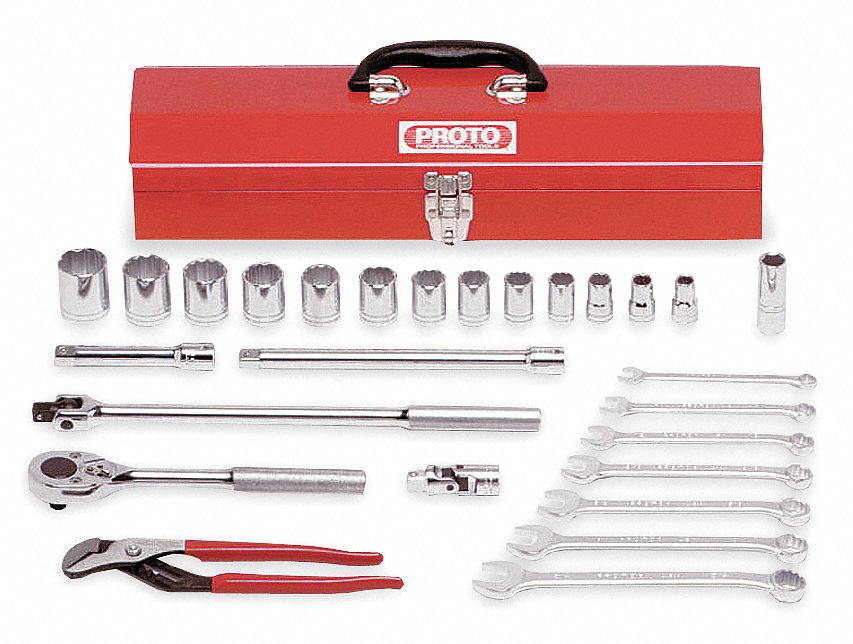 27 Piece Ratchet Wrench Combo Tool Set w/ Metric Sockets & Assorted Bits NEW 