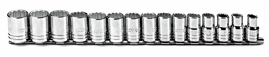 SK 1955 15 Piece 1/2-Inch Drive 6 Point 10-Millimeter to 24-Millimeter Socket Set 