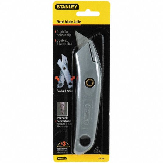 STANLEY, 6 in Overall Lg, Steel, Utility Knife - 5C948|10-399 - Grainger