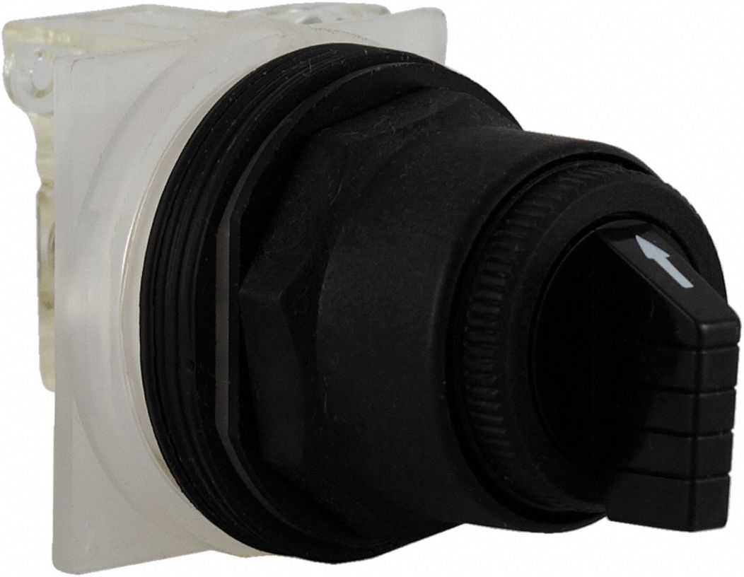 Selector Switch: 30 mm Panel Mounting Size, 3 Positions, Short Lever, SPDT