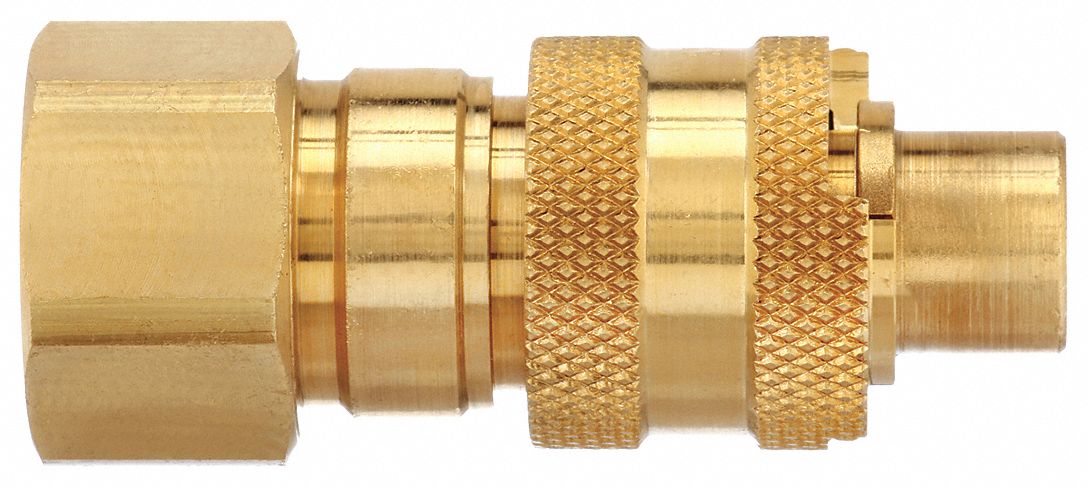 QUICK CONNECT HOSE COUPLING, ½ IN BODY SIZE, ½ IN HOSE FITTING SIZE, FNPT, BRASS