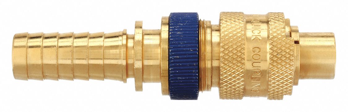 Quick Connect Hose Coupling: 1/2 in Body Size, 3/4 in Hose Fitting Size