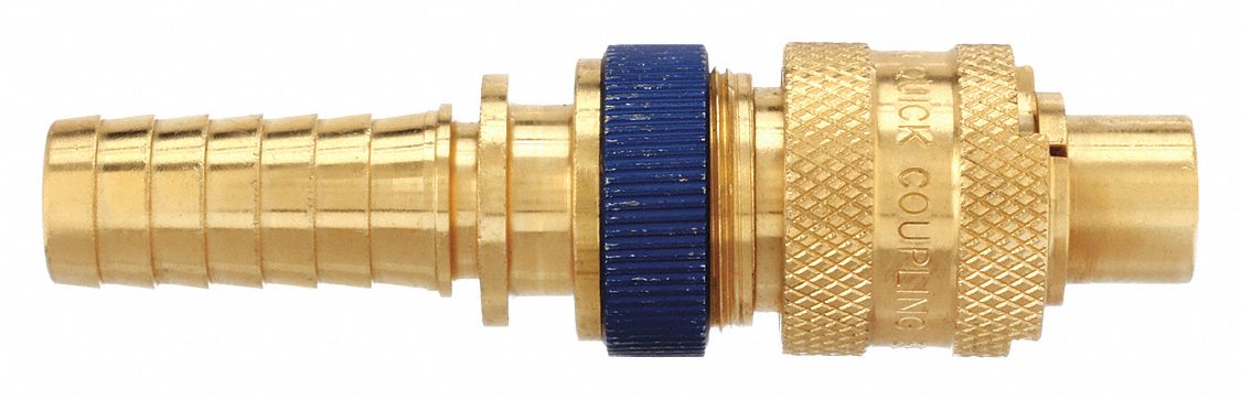 QUICK CONNECT HOSE COUPLING, ½ IN BODY SIZE, ¾ IN HOSE FITTING SIZE, BRASS