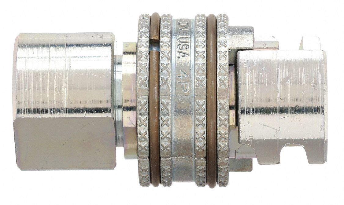 QUICK CONNECT HOSE COUPLING, ½ IN BODY SIZE, ½ IN HOSE FITTING SIZE, PUSH-TO-CONNECT, FNPT