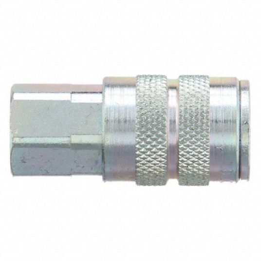 Pneumatic Hose Coupling: 1/4 Thread, 1/4 Body Dia, Industrial Interchange