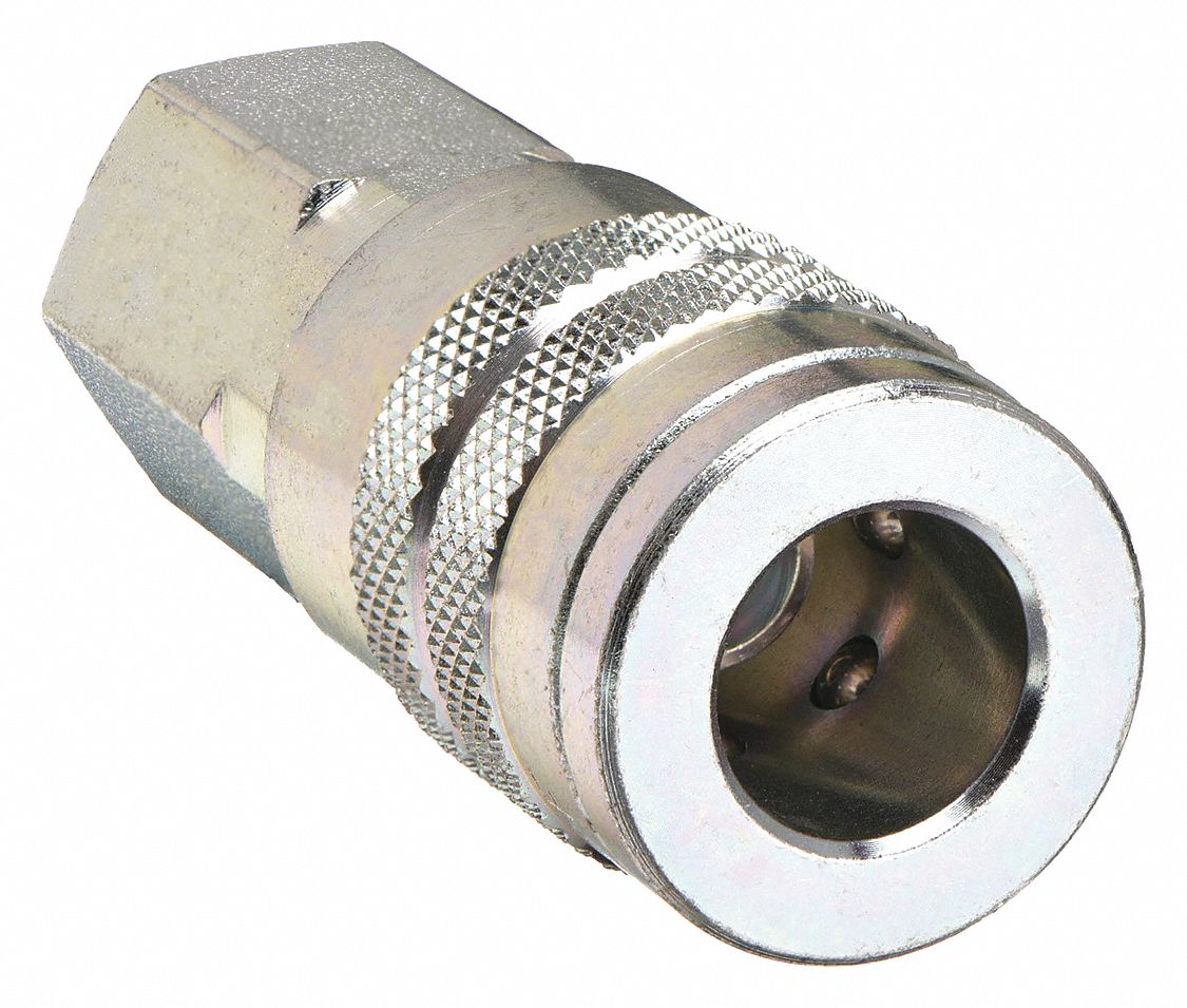 QUICK CONNECT HOSE COUPLING, ½ IN BODY SIZE, ¾ IN HOSE FITTING SIZE, FNPT