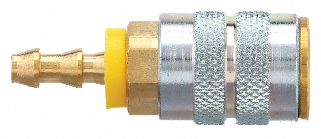 Quick Connect Hose Coupling: 1/4 in Body Size, 1/4 in Hose Fitting Size, Male