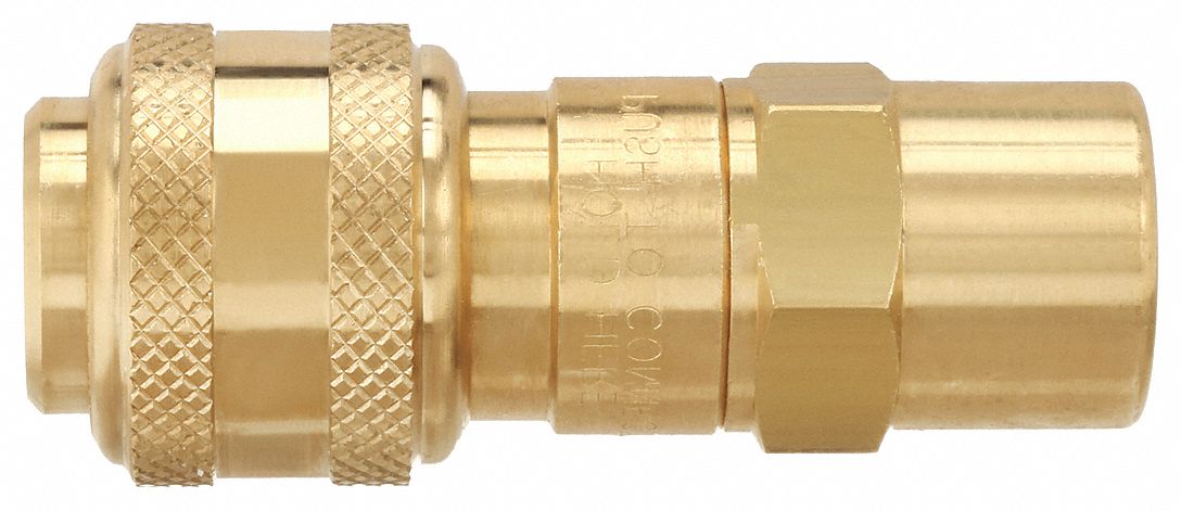 Quick Connect Hose Coupling: 3/8 in Body Size, 1/4 in Hose Fitting Size, FNPT