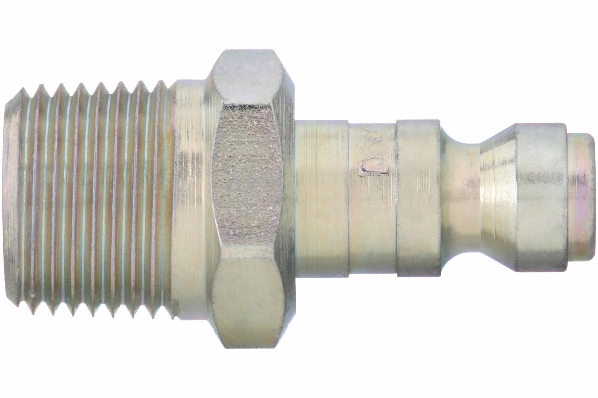 QUICK CONNECT HOSE COUPLING, ¼ IN BODY SIZE, ⅜ IN HOSE FITTING SIZE, MNPT, STEEL