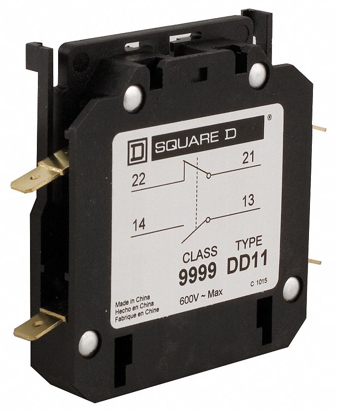 SQUARE D Auxiliary Contact, 10 Amps, Instantaneous Type, Side Mounting Auxiliary Contacts 5CHJ7