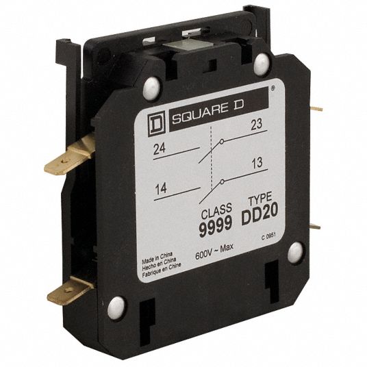 SQUARE D Auxiliary Contact, 10 A Amps, Instantaneous Type, Side