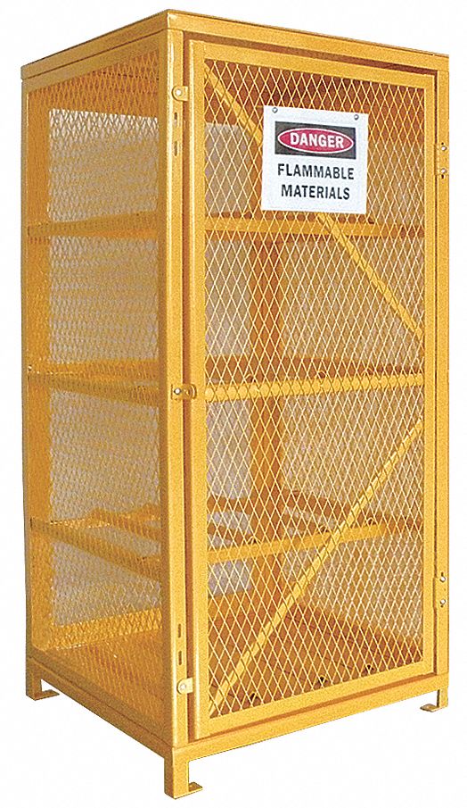 LIQUID PROPANE GAS CYLINDER CABINET, 8 HORIZONTAL CYLINDERS, 31X30X65 IN, STEEL