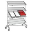 Nestable Utility Carts with Adjustable-Angle Lipped Wire Shelves