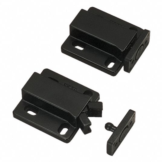 LAMP Grab Catch Plastic, Black Plastic, 1 29/64 in Catch/Latch Ht, 1 7