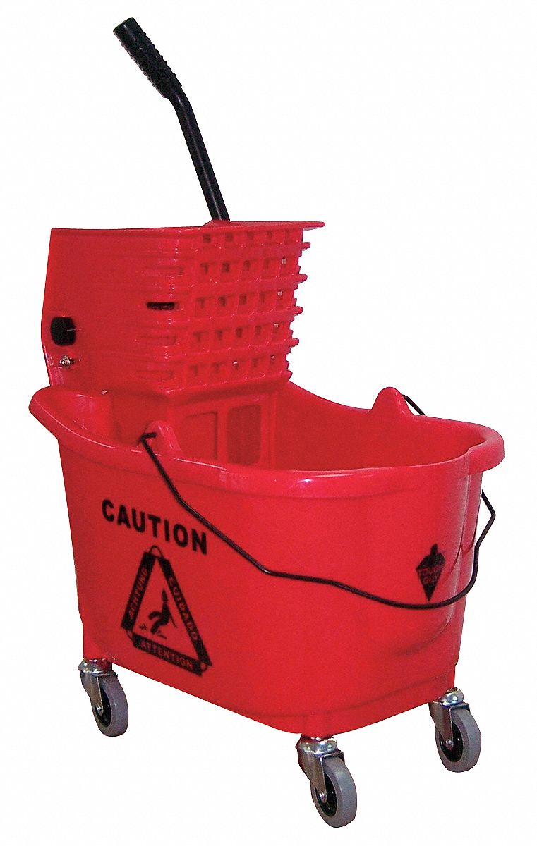 5CJH7 - D8082 Mop Bucket and Wringer 8-3/4 gal. Red