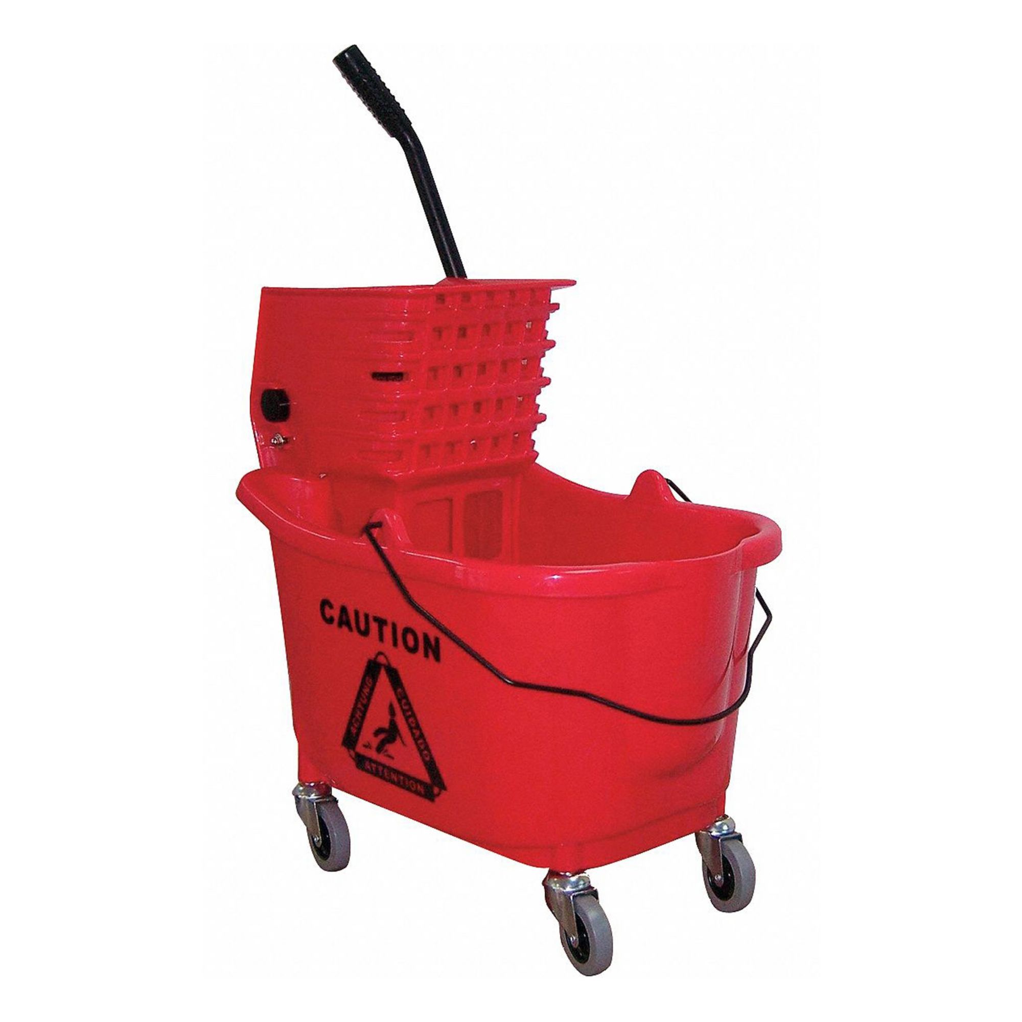 MOP BUCKET AND WRINGER,RED,8 3/4 GAL