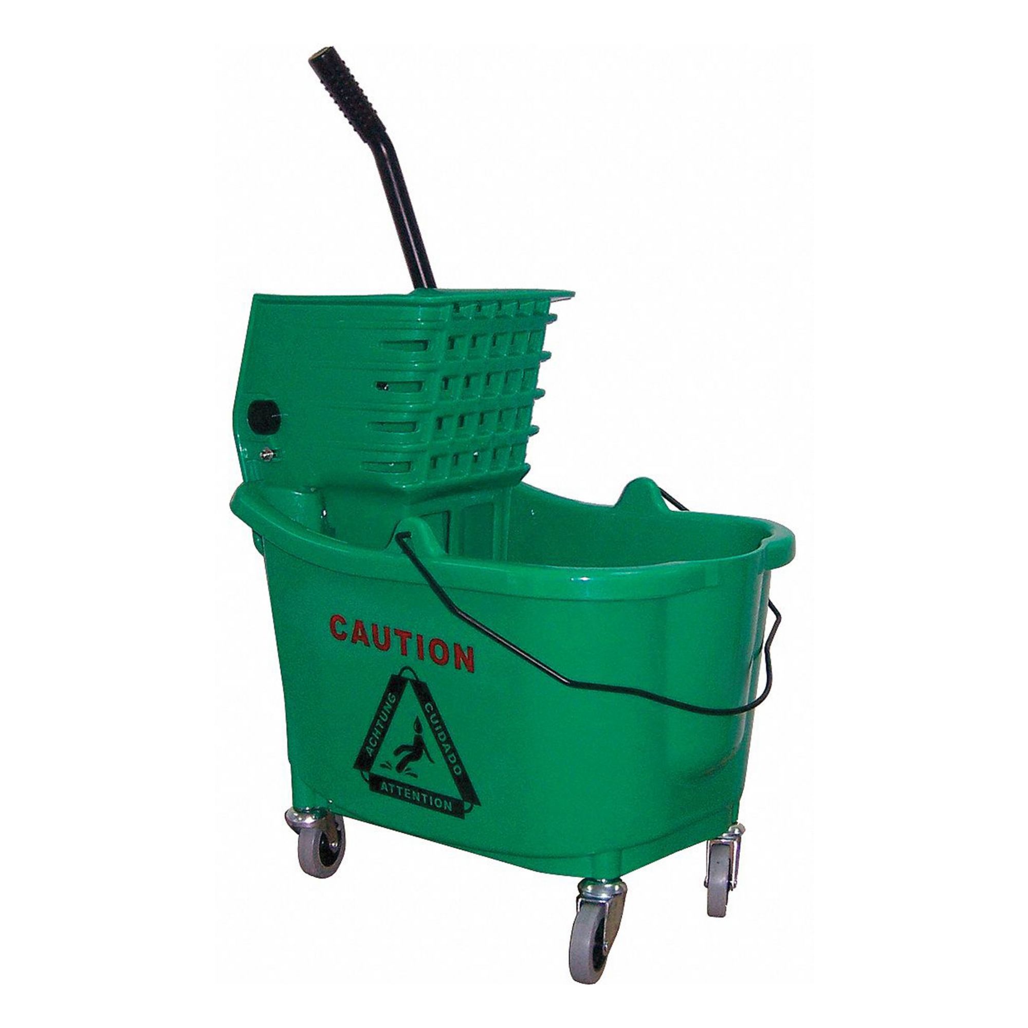 MOP BUCKET AND WRINGER,GREEN,SIDE P