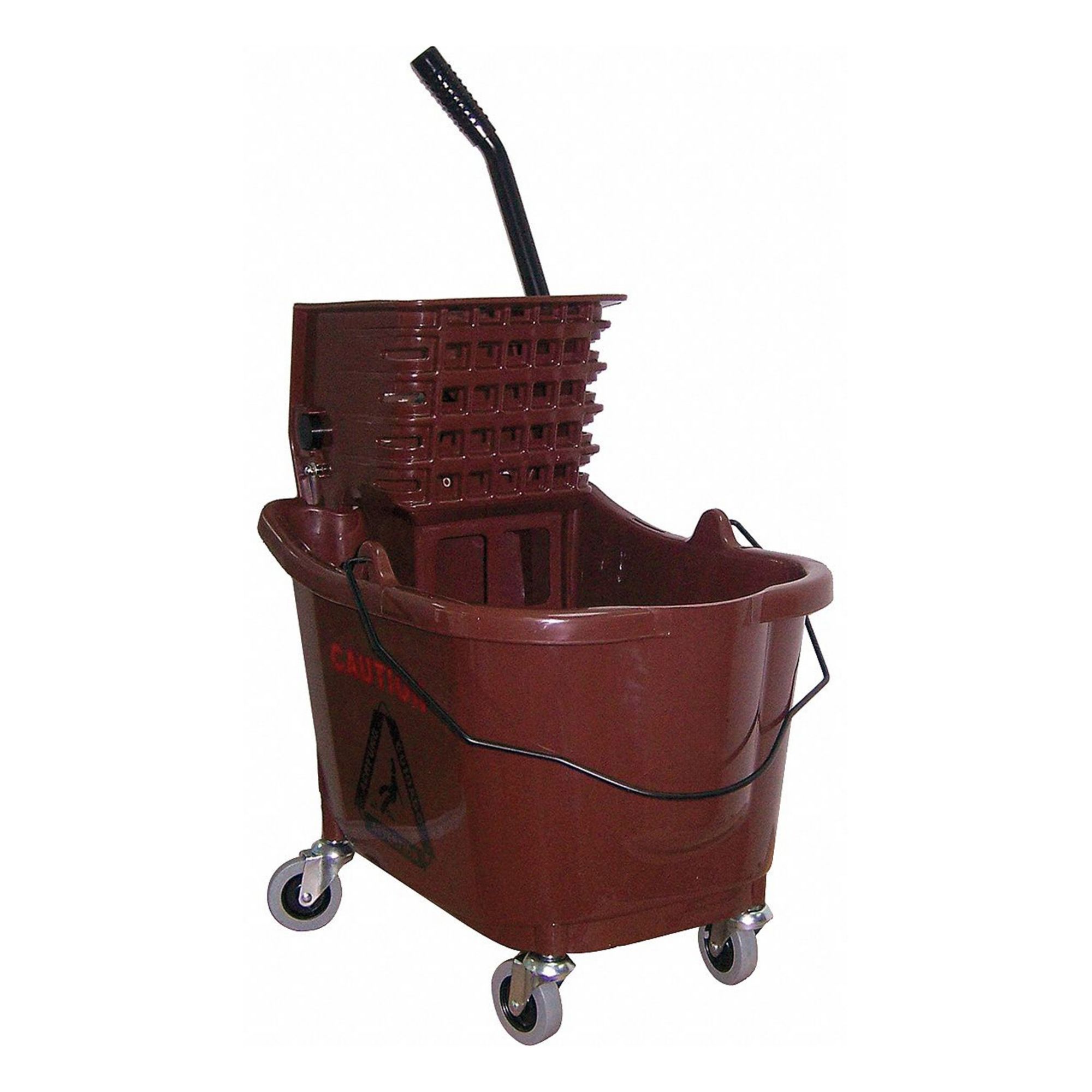 MOP BUCKET AND WRINGER,BROWN,SIDE P