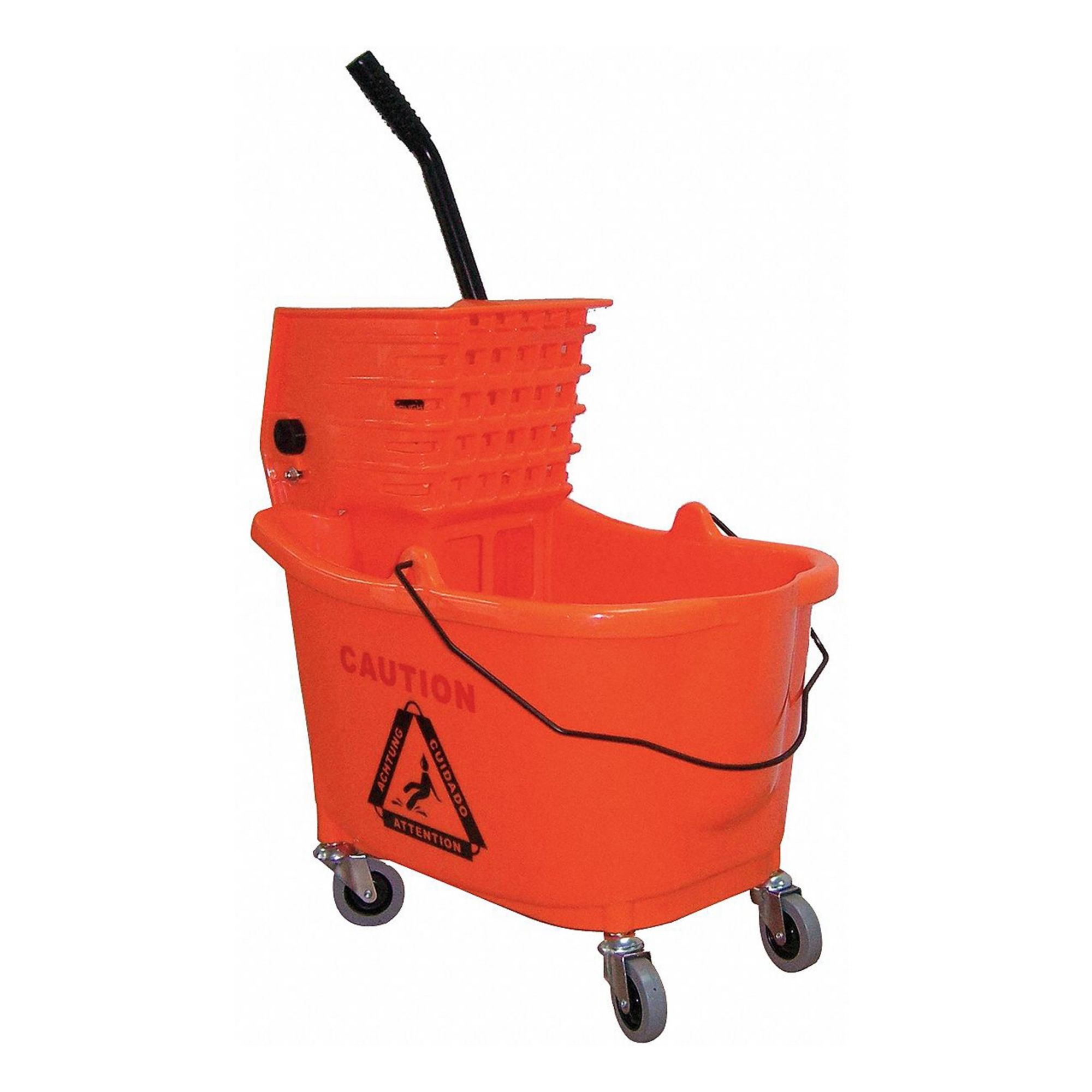 MOP BUCKET AND WRINGER,ORANGE,SIDE