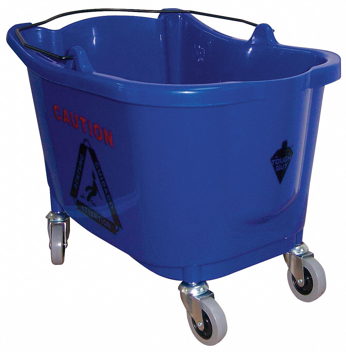 TOUGH GUY 83/4 gal. Blue Plastic, Polypropylene Mop Bucket, 1 EA