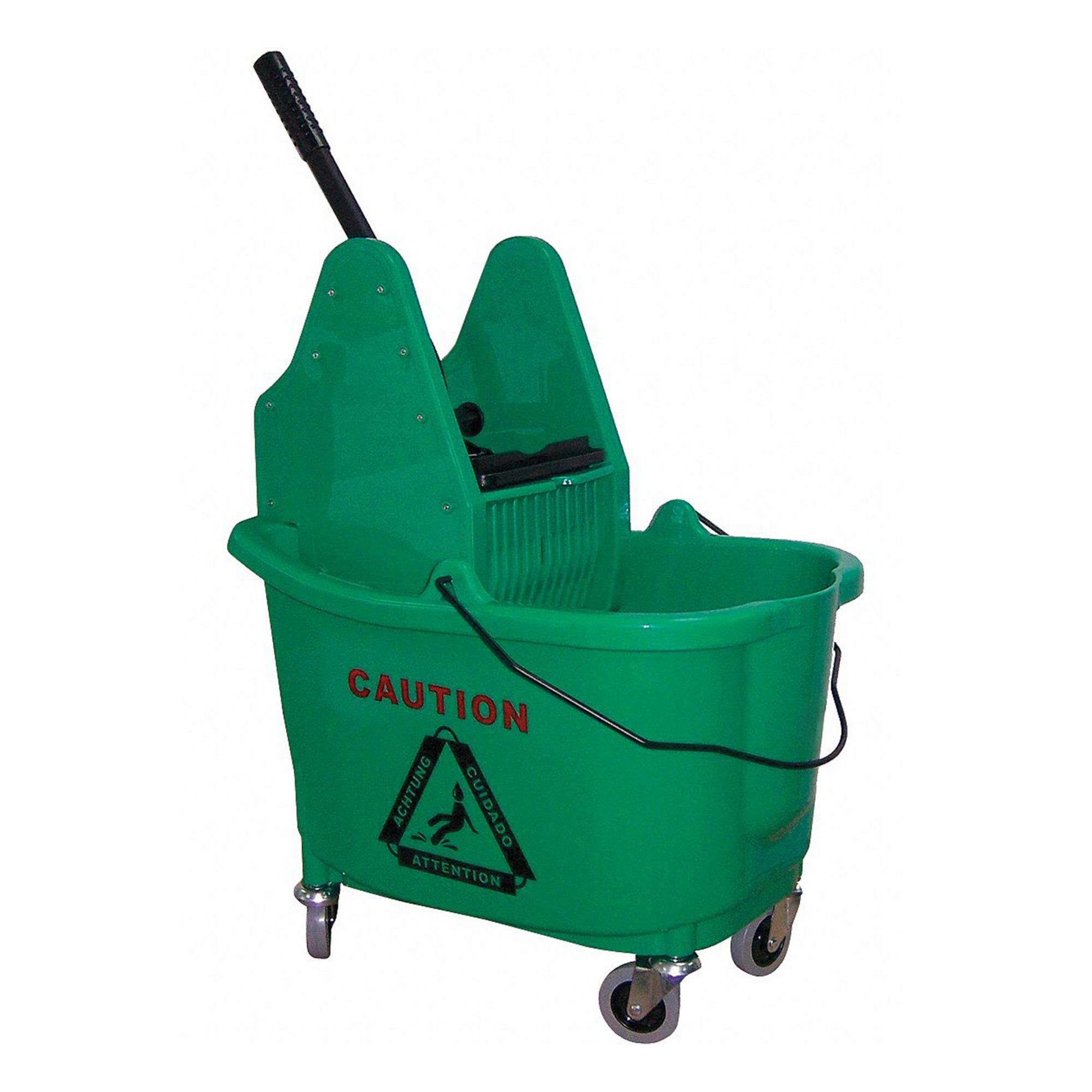 MOP BUCKET AND WRINGER,GREEN,DOWN P