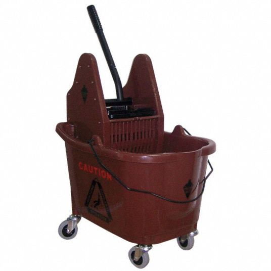 TOUGH GUY Brown Plastic Mop Bucket and Wringer, 8 3/4 gal - 5CJK4|5CJK4 ...