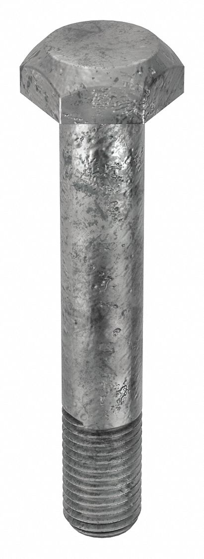 Structural Bolt: Steel, A325 Type 1, Hot Dipped Galvanized, 7/8"-9 Thread Size, 5 1/4 in lg, 100 PK