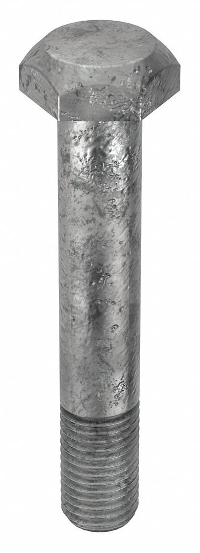Structural Bolt: Steel, A325 Type 1, Hot Dipped Galvanized, 1 1/4"-7 Thread Size, 7 1/2 in lg, 5 PK