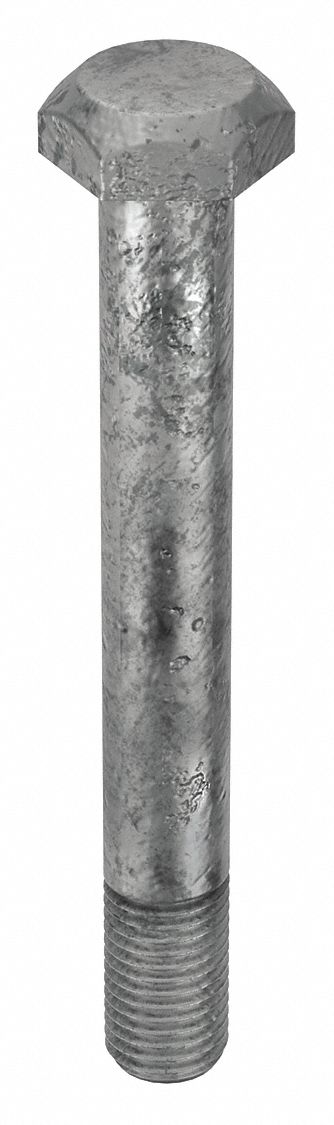 Structural Bolt: Steel, A325 Type 1, Hot Dipped Galvanized, 1 1/8"-7 Thread Size, 9 in lg, 40 PK