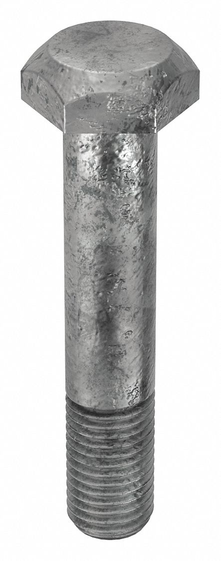 Structural Bolt: Steel, A325 Type 1, Hot Dipped Galvanized, 1 1/4"-7 Thread Size, 6 1/2 in lg, 65 PK