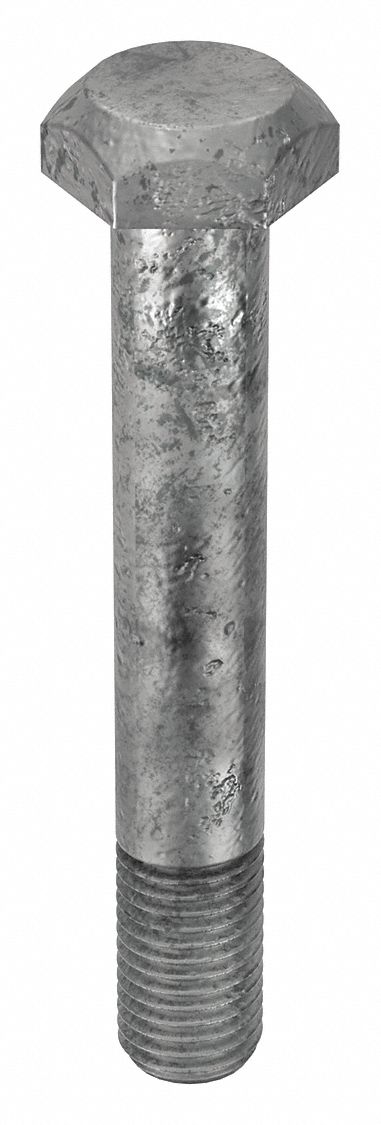 Structural Bolt: Steel, A325 Type 1, Hot Dipped Galvanized, 1 1/8"-7 Thread Size, 7 1/2 in lg, 70 PK