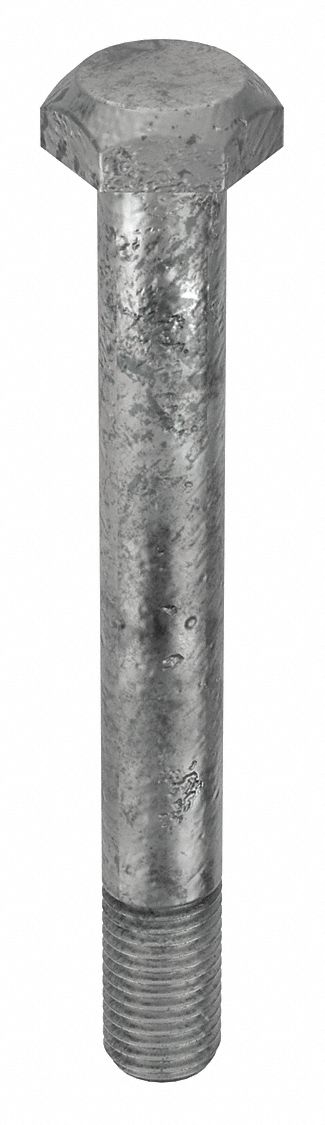 Structural Bolt: Steel, A325 Type 1, Hot Dipped Galvanized, 1 1/8"-7 Thread Size, 9 1/2 in lg, 40 PK