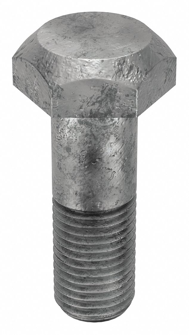 Structural Bolt: Steel, A325 Type 1, Hot Dipped Galvanized, 1 1/4"-7 Thread Size, 110 PK