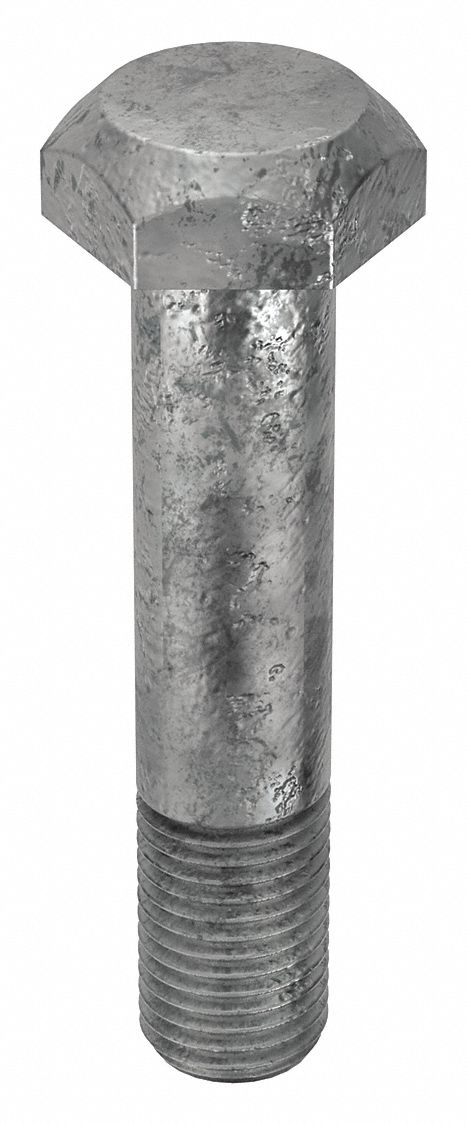 Structural Bolt: Steel, A325 Type 1, Hot Dipped Galvanized, 1 1/4"-7 Thread Size, 6 in lg, 70 PK