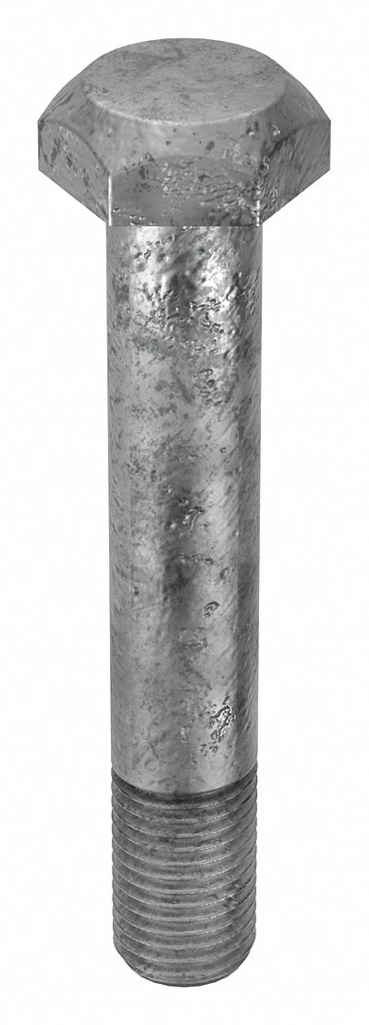 Structural Bolt: Steel, A325 Type 1, Hot Dipped Galvanized, 1 1/4"-7 Thread Size, 7 1/2 in lg, 50 PK