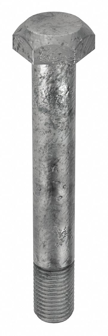 Structural Bolt: Steel, A325 Type 1, Hot Dipped Galvanized, 1 1/4"-7 Thread Size, 9 in lg, 30 PK