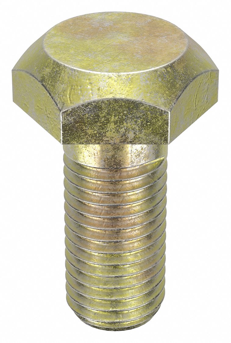 Structural Bolt: Steel, A325 Type 1, Zinc Yellow, 3/4"-10 Thread Size, 1 3/4 in lg, 650 PK