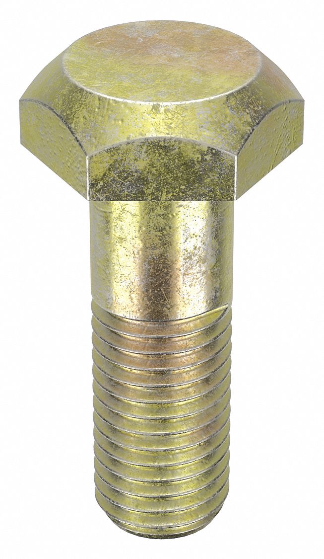 Structural Bolt: Steel, A325 Type 1, Zinc Yellow, 3/4"-10 Thread Size, 2 1/2 in lg, 25 PK