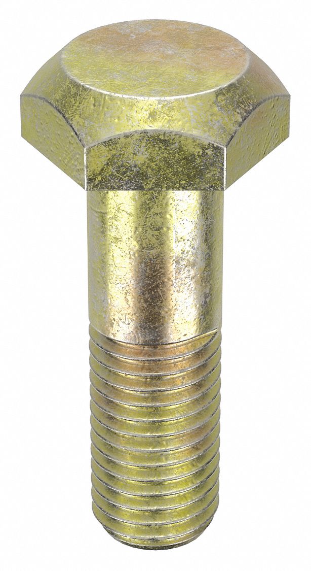 Structural Bolt: Steel, A325 Type 1, Zinc Yellow, 3/4"-10 Thread Size, 2 1/2 in lg, 475 PK