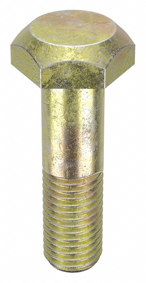 Structural Bolt: Steel, A325 Type 1, Zinc Yellow, 3/4"-10 Thread Size, 2 3/4 in lg, 425 PK