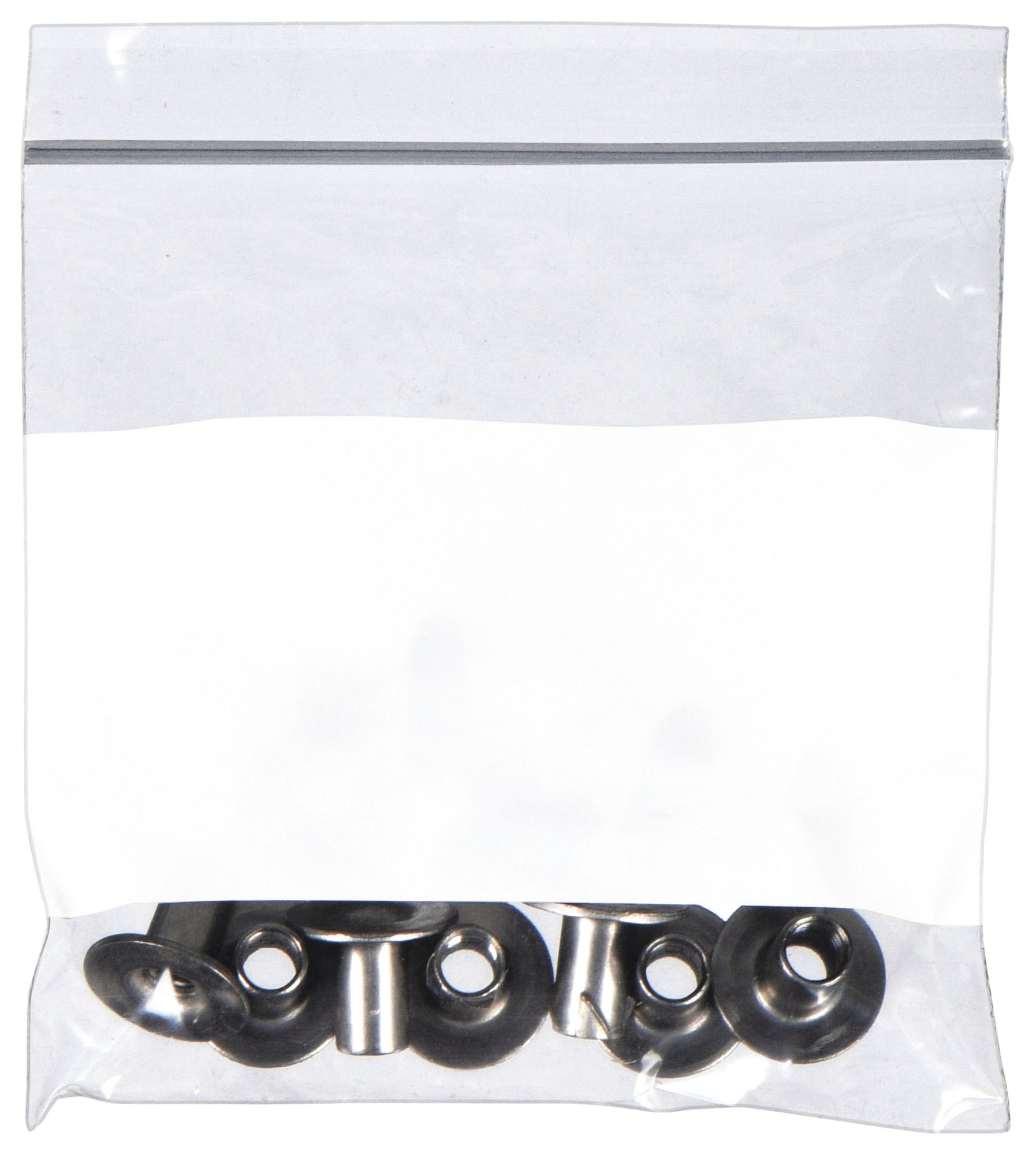 RECLOSABLE POLY BAG, 2 MIL THICK, 2 IN W, 2 IN L, FLAT PACK, ZIP, 1,000 PK