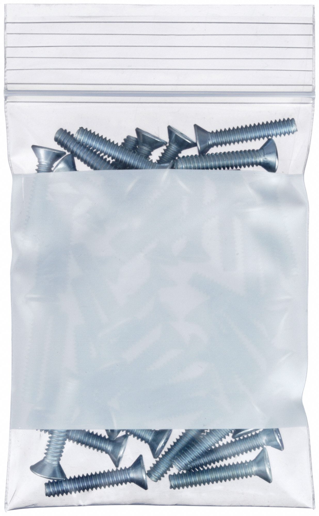 RECLOSABLE POLY BAG, 4 MIL THICK, 2 IN W, 3 IN L, FLAT PACK, ZIP, 1,000 PK