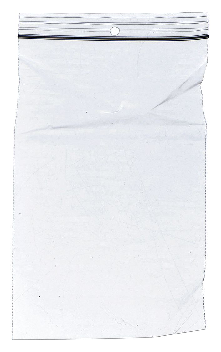 RECLOSABLE POLY BAG, 2 MIL THICK, 4 IN W, 6 IN L, WITH HANG HOLE, ZIP, 1,000 PK